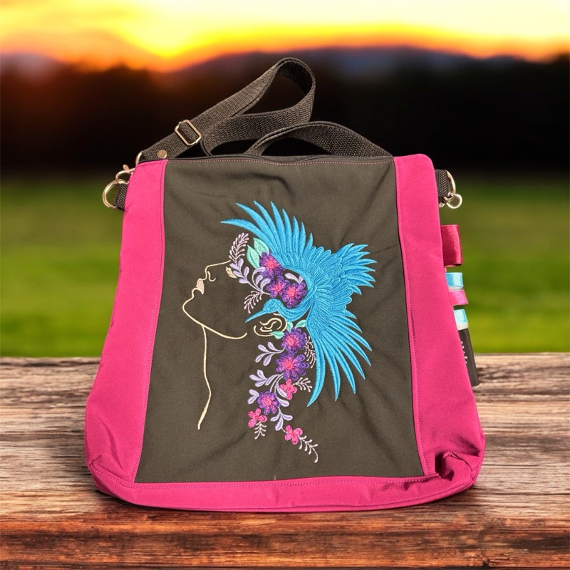 Divoká duše- Kabelka s výšivkou, crossbody, handmade