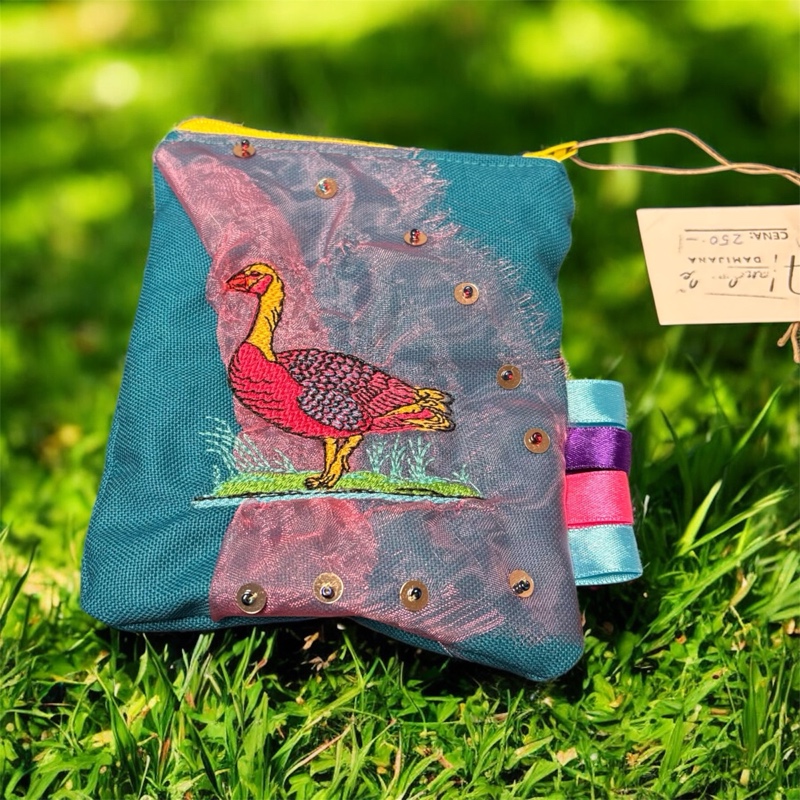 Růžová poutnice- Ručně šitý necesér, Kosmetická taštička