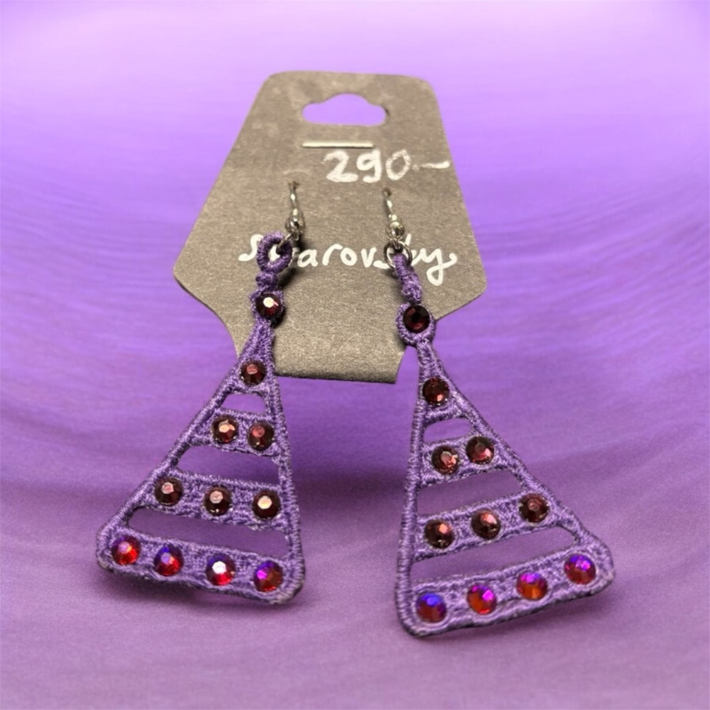 Naušnice s Swarovki hot-fix, ručni prace