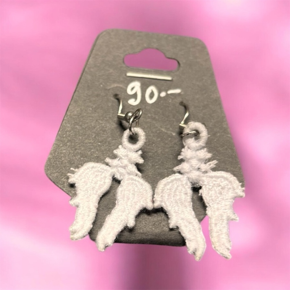 Andělský dotek (Krajkové náušnice křídla)